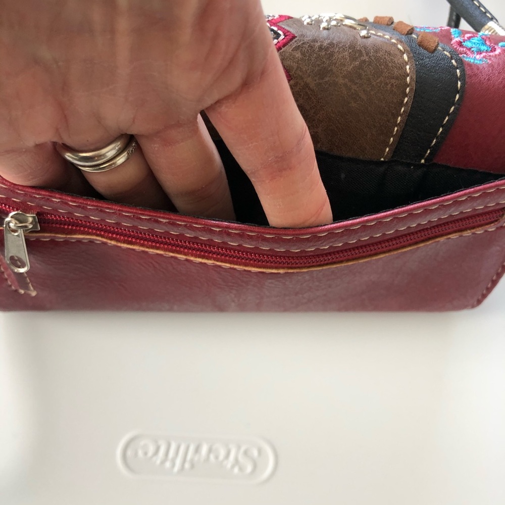 Crossbody Wallet Southwestern Style Red - Picture 8 of 9